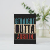 Straight Outta Austin Texas TX Verenigde Staten Briefkaart (Staand voorkant)