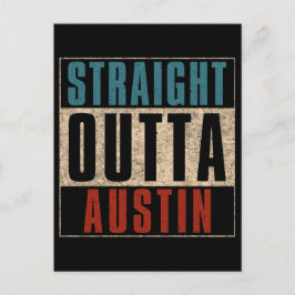 Straight Outta Austin Texas TX Verenigde Staten Feestdagenkaart