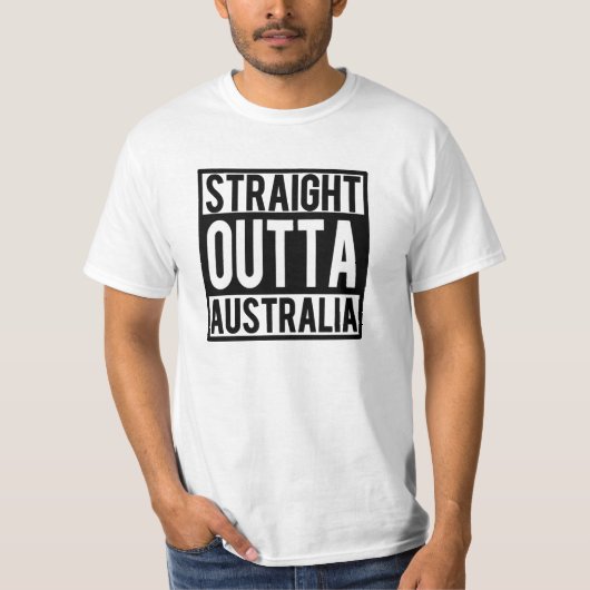Straight Outta Australia grappige shirt (Voorkant)