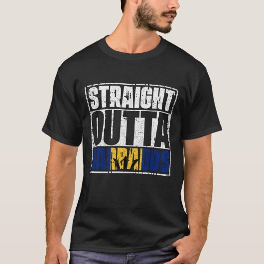 Straight Outta Barbados Flag T-shirt (Voorkant)