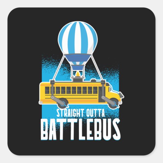 Straight Outta Battlebus Parody Vierkante Sticker (Voorkant)
