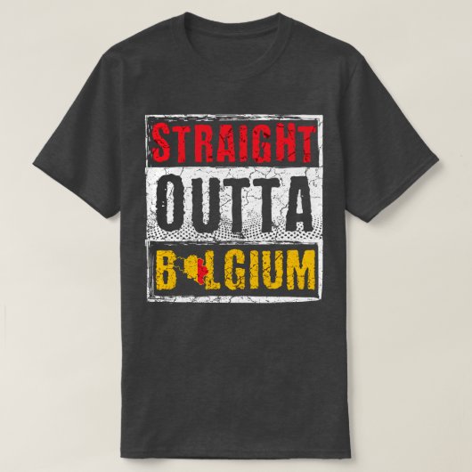 Straight Outta België T-shirt (Design voorkant)