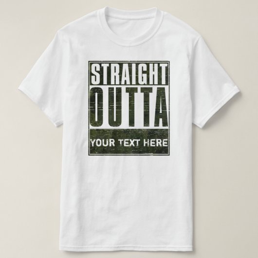 Straight Outta (blanco) T-shirt (Design voorkant)
