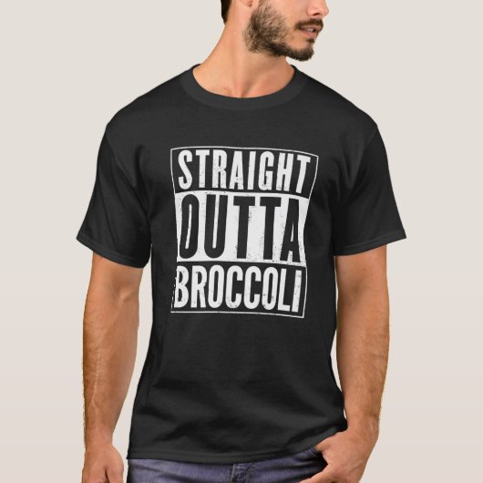 Straight Outta Broccoli  Distress Funny T-shirt (Voorkant)