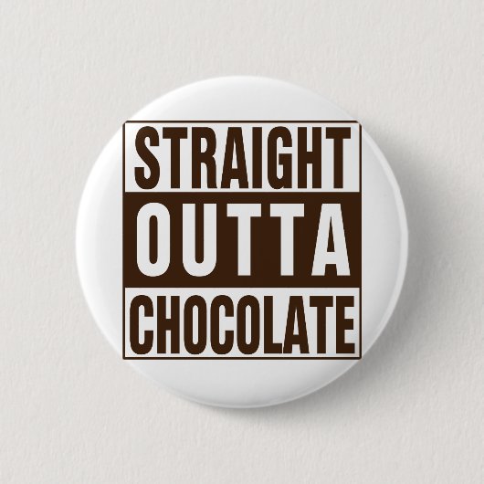 Straight Outta Brown Chocolate Ronde Button 5,7 Cm (Voorkant)