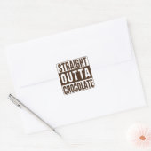 Straight Outta Brown Chocolate Vierkante Sticker (Envelop)