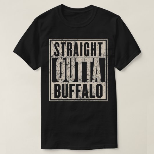 Straight Outta BUFFALO Retro Vintage T-shirt (Design voorkant)