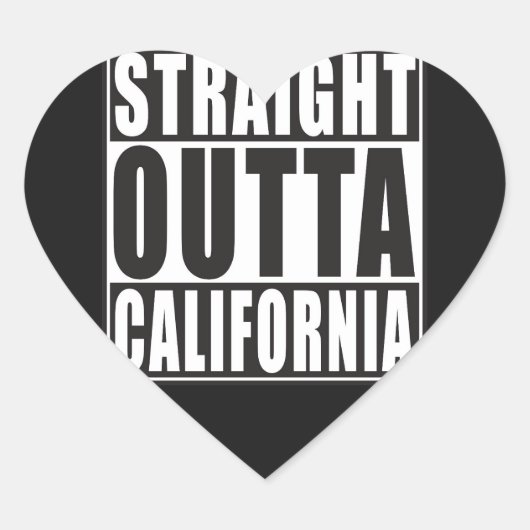 Straight Outta California Hart Sticker (Voorkant)
