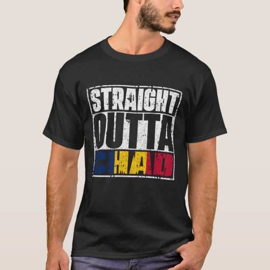 Straight Outta Chad Flag T-shirt (Voorkant)