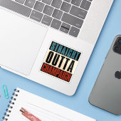 Straight Outta Champaign Illinois IL Sticker (Laptop met iPhone)