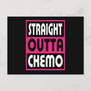Straight Outta Chemo Breast Cancer Aankondigingskaart