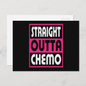 Straight Outta Chemo Breast Cancer Aankondigingskaart (Voorkant / Achterkant)