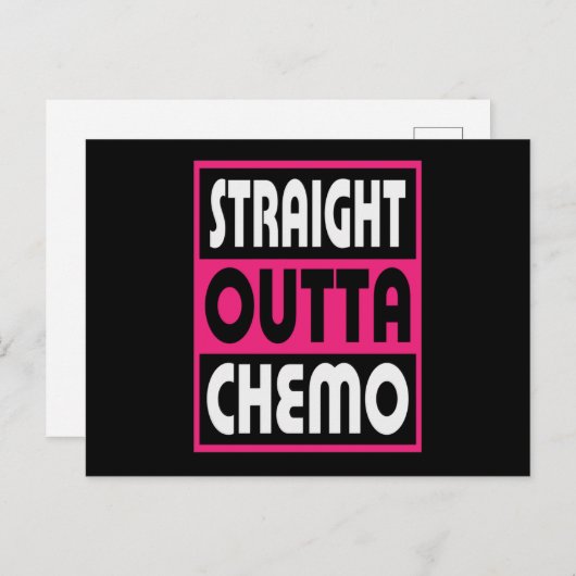 Straight Outta Chemo Breast Cancer Aankondigingskaart (Voorkant / Achterkant)
