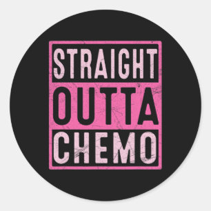 Straight Outta Chemo Breast Cancer Awareness Survi Ronde Sticker