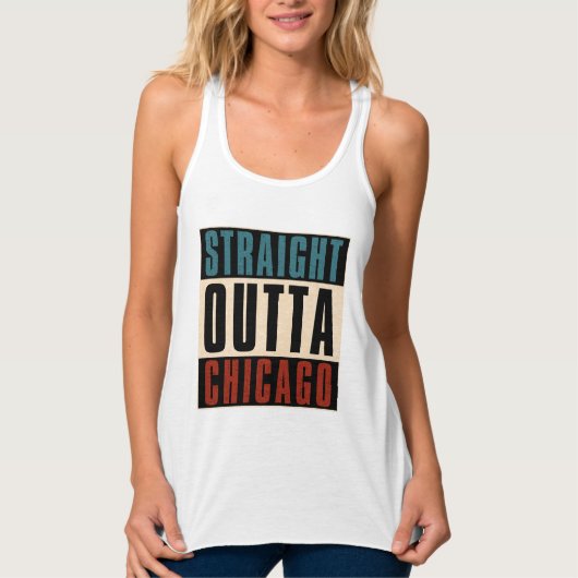 Straight Outta Chicago Illinois IL Verenigde State Tanktop (Voorkant)