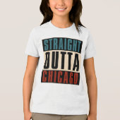 Straight Outta Chicago Illinois IL Verenigde State Tri-Blend Shirt (Voorkant)