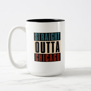 Straight Outta Chicago Illinois IL Verenigde State Tweekleurige Koffiemok