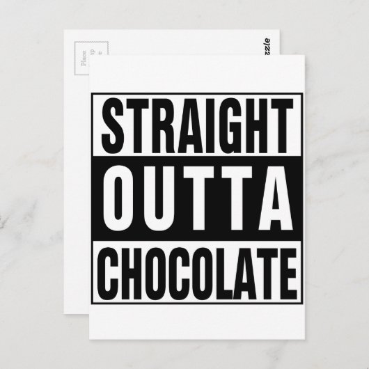 Straight Outta Chocolate Briefkaart (Voorkant / Achterkant)