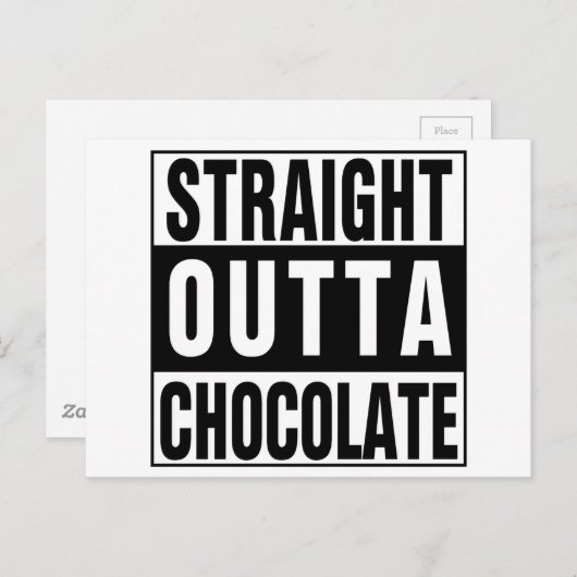Straight Outta Chocolate Briefkaart (Voorkant / Achterkant)