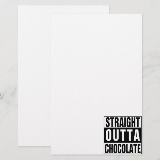 Straight Outta Chocolate Briefpapier (Voorkant / Achterkant)
