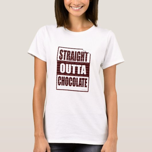Straight Outta Chocolate Funny Parody Motto T-shirt (Voorkant)