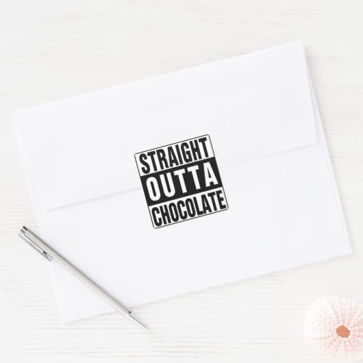Straight Outta Chocolate Vierkante Sticker (Envelop)