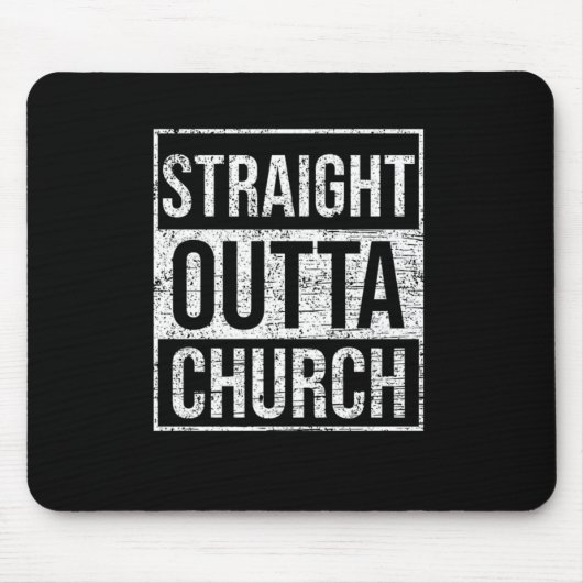 Straight Outta Church Prayer God Religion Gift Muismat (Voorkant)
