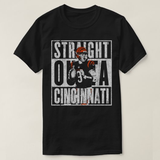 Straight Outta Cincinnati Joe Burrow T-shirt (Design voorkant)