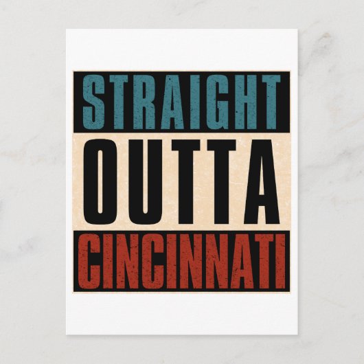 Straight Outta Cincinnati Ohio OH Briefkaart (Voorkant)
