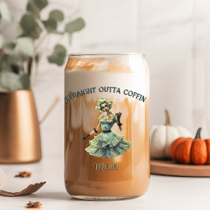 Straight Outta Coffin Grappig Halloween Blikvorm Glas
