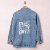 Straight Outta Coffin Grappige Vampier Halloween P Denim Jacket (Hangar)