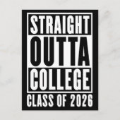 Straight Outta College Class of 2026 Briefkaart (Voorkant)