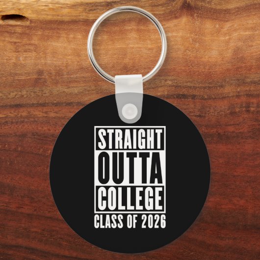 Straight Outta College Class of 2026 Sleutelhanger (Achterkant)