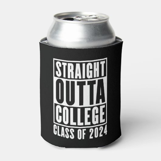 Straight Outta College Klasse van 2024 Blikjeskoeler (Blikje Voorkant)