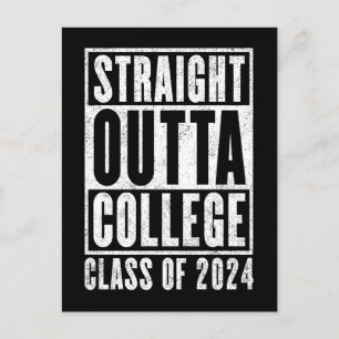 Straight Outta College Klasse van 2024 (noodlijden Briefkaart