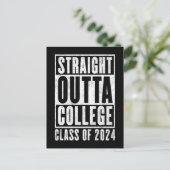 Straight Outta College Klasse van 2024 (noodlijden Briefkaart (Staand voorkant)