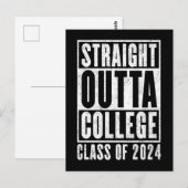 Straight Outta College Klasse van 2024 (noodlijden Briefkaart (Voorkant / Achterkant)