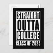 Straight Outta College Klasse van 2025 Briefkaart (Voorkant / Achterkant)