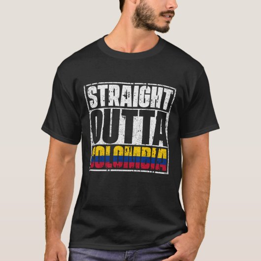 Straight Outta Colombia Flag T-shirt (Voorkant)