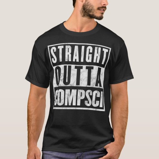 Straight Outta Comp Sci Parody Computer Science T-shirt (Voorkant)