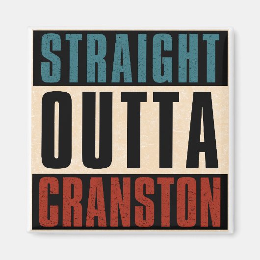 Straight Outta Cranston Rhode Island RI Magneet (Voorkant)