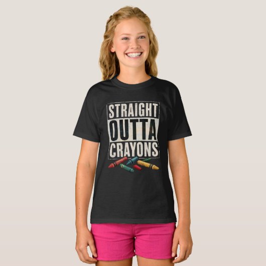 Straight Outta Crayons T-shirt (Voorkant volledig)