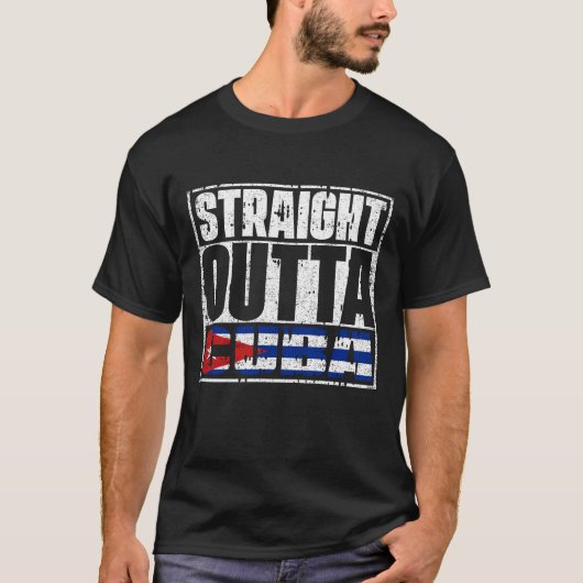 Straight Outta Cuba Flag T-shirt (Voorkant)