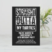 Straight Outta Custom 40e verjaardagsfeestje Kaart (Staand voorkant)