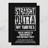 Straight Outta Custom 40e verjaardagsfeestje Kaart (Voorkant / Achterkant)
