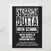 Straight Outta Custom Funny Graduation Party Kaart (Voorkant)
