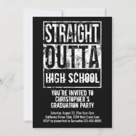 Straight Outta Custom Funny Graduation Party Kaart