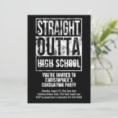 Straight Outta Custom Funny Graduation Party Kaart (Staand voorkant)