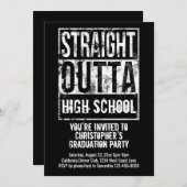 Straight Outta Custom Funny Graduation Party Kaart (Voorkant / Achterkant)