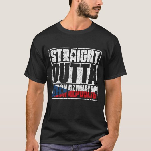 Straight Outta Czech Republic Flag T-shirt (Voorkant)